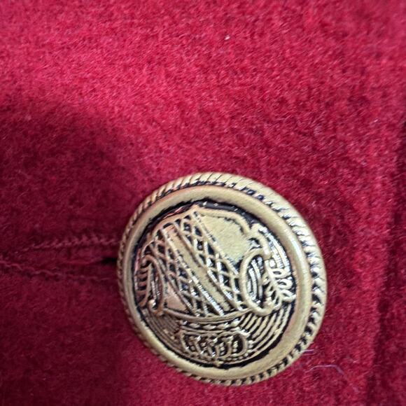 Vintage Mackintosh Over Car Pea Dress Coat Jacket Womens Pure Wool USA Red 2X - Picture 8 of 9